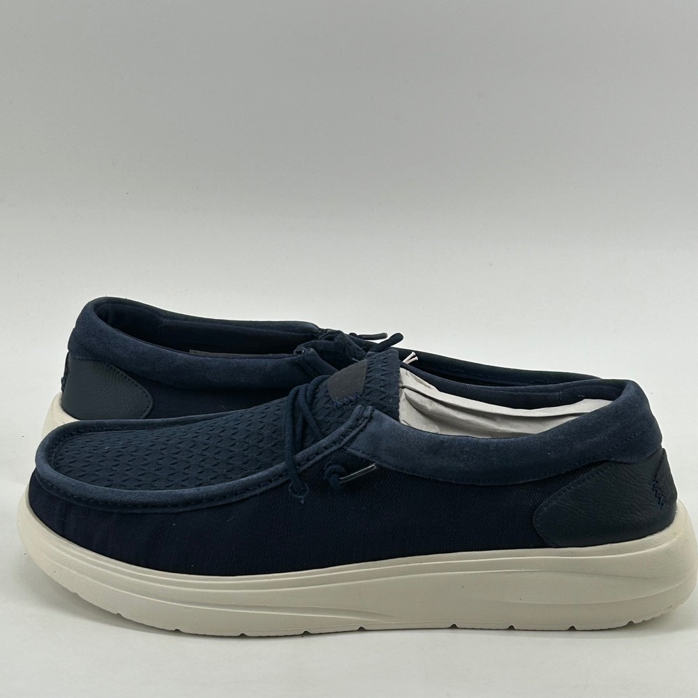Hey Dude Wally Comf Woven Mens Size 13 Navy Blazer Multi New 43639-4UX Loafers